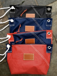 Personalised embossed leather rope handled washbag