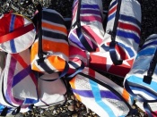 A cluster of wash bags.